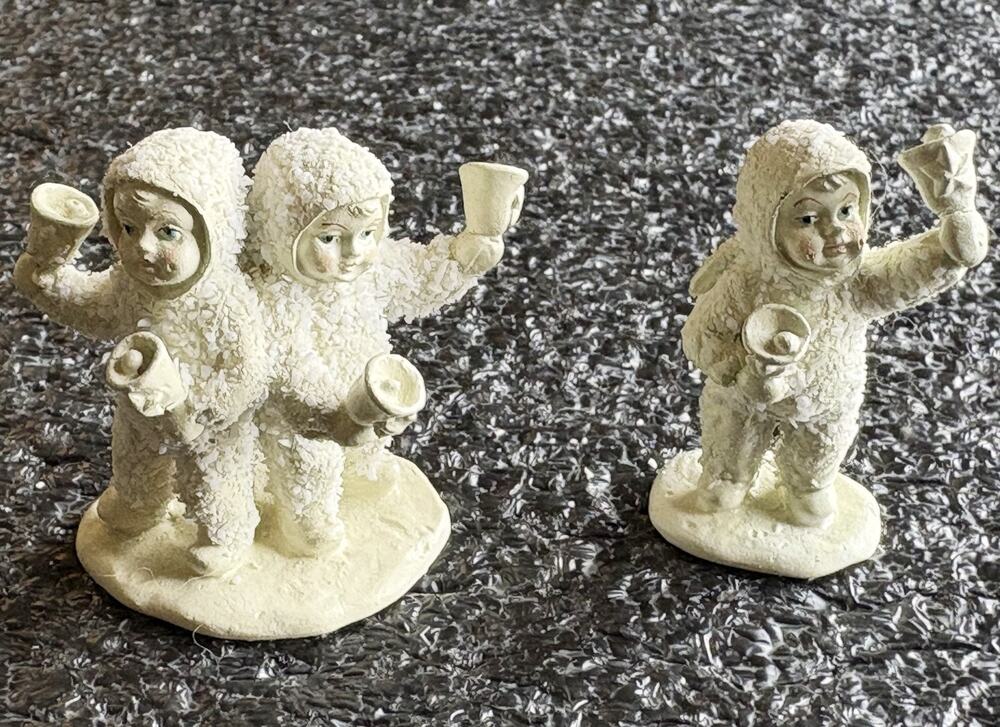 Department 56 Winter Tales Snowbabies Porcelain Figurine Lets all Chime in 3 Pcs